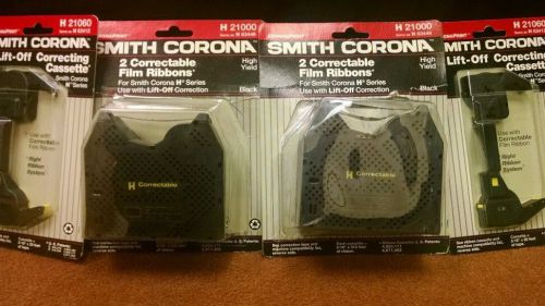 2 SMITH CORONA H21060 Lift-Off Correcting Cassette &amp; 4 H2100 Correctable Film Ri