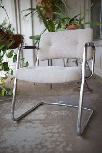 Conference armchairs-12, chrome and fabric, Steelcase, 1970&#039;s