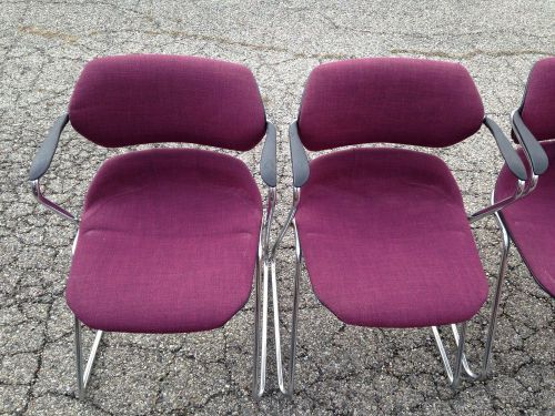 Lot of 8 Acton Stacking Chairs with lumbar support for office waiting room etc