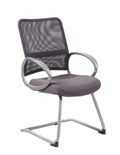 B6419 boss charcoal gray mesh back with pewter finish office guest chair for sale