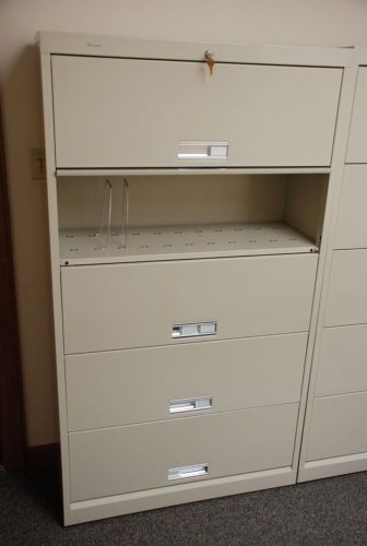 HON 600 Series File Cabinet - 36&#034; x 13.8&#034; x 64.3&#034; - Steel - 5 x Shelf(ves)