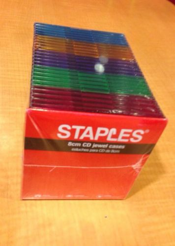 NEW 25 Pack Assorted Colors Staples Slim Mini Jewel Cases FREE SHIPPING