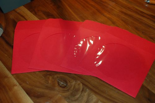 CD paper sleeves  Red   Lot of 100