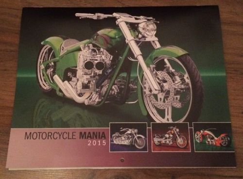 Motorcycle Mania - 2015 12 Month Wall Calendar - NEW