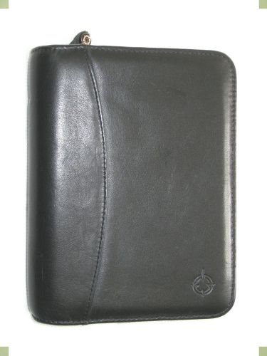 Pocket ~ 1&#034; ~ full-grain leather franklin covey planner zipper organizer binder for sale