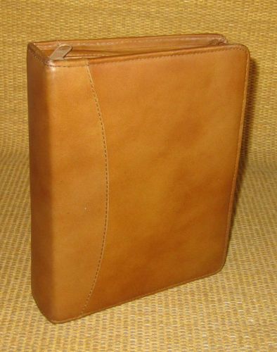 Compact 1.5&#034; rings | brown leather franklin covey/quest zip planner/binder usa for sale