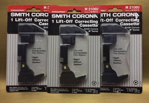 LOT OF 3 SMITH CORONA H21060 LIFT-OFF CORRECTING CASSETTES. Never Opened!