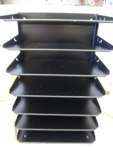 Steel horizontal organizer 7 tier black letter size trays. for sale
