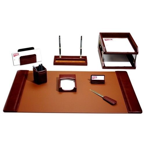 Dacasso Mocha Leather 10-Piece Desk Pad Kit - DACD3020 - 10/Kit