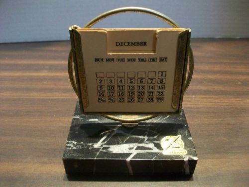 VINTAGE NEW DIAMOND GENIUNE IMPORTED MARBLE PERPETUAL CALENDER, BRASS, COMPLETE