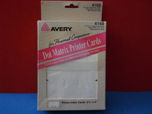 500 Avery 4168 2 1/6&#034; x 4&#034; Rotary Index Cards Continuous Form New in Box