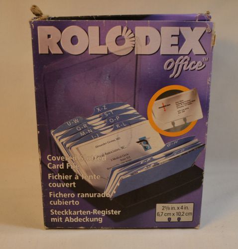ROLODEX Covered Flat Card File with 100 Cards NEW in Box #67260