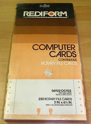 Rediform Continuous Rotary File Cards 4 Dot Matrix Prnt