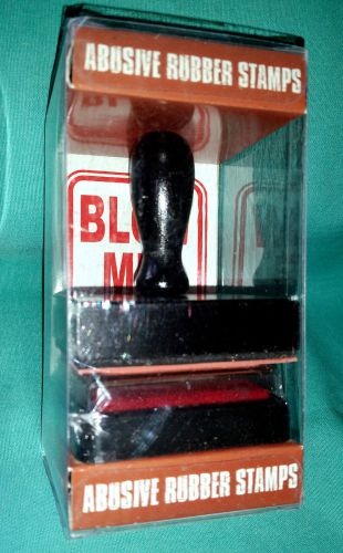 New blow me abusive rubber stamp w/ ink pad wooden handle office gag gift for sale