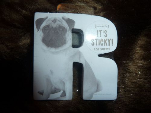 DUG DOG MINI STICKY NOTE PAD - INITIAL LETTER R SHAPE, 100 SHEETS