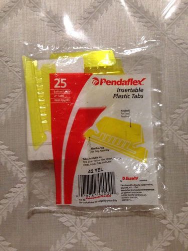 25  PENDAFLEX Plastic Tabs 2&#034; Wide w/ Label Inserts