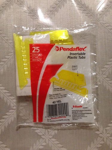 25  pendaflex plastic tabs 2&#034; wide w/ label inserts for sale