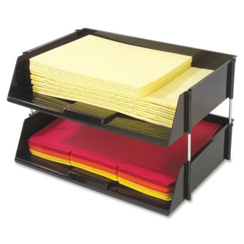 Deflecto 582704 industrial tray(tm) side-load stacking tray with risers, 2 pk for sale