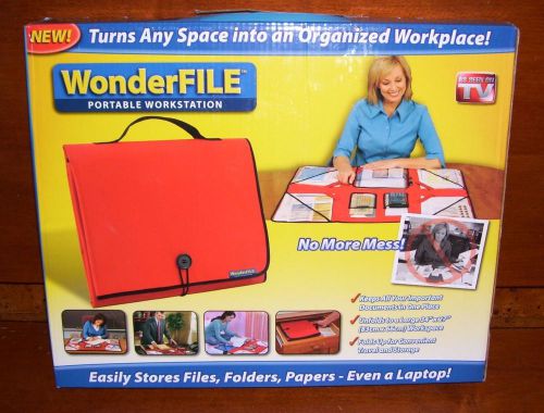 WonderFILE Red Polyester Portable Travel Workstation Organizer As Seen On TV