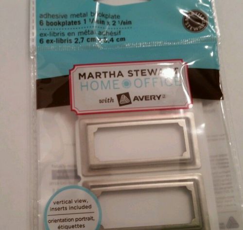 Martha Stewart Metal Bookplates Silver Lot  12 Adhesive Frames Home Office Avery