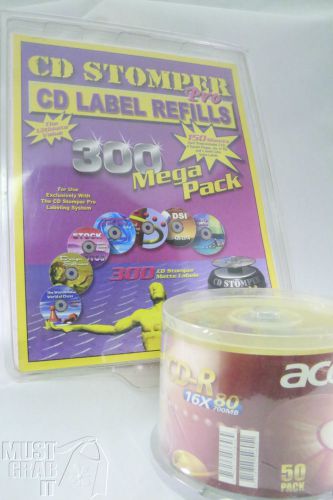 300 Avery CD Stomper Pro Labels for CD/DVD Labeling System +BONUS