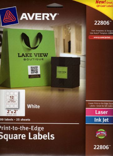 Avery 22806 White Laser/Inkjet Specialty Square Shaped Labels 2 Packages