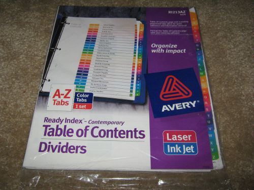 Avery 11125, Index Tab Set, A-Z - 26 Tabs – Multicolor