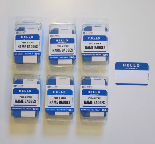 600 BLUE &#034;HELLO MY NAME IS&#034; NAME TAGS LABELS BADGES STICKERS PEEL STICK ADHESIVE
