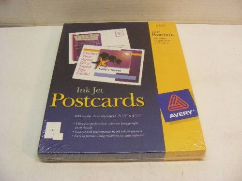 New Sealed Avery Postcards Index Cards, Inkjet, White - 400 Cards 8577