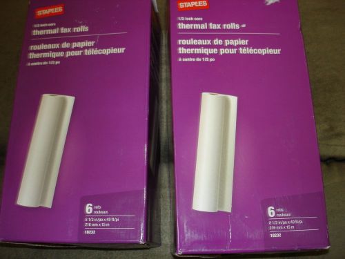 STAPLES THERMAL FAX ROLLS 18232  2 PACKAGES 12 ROLLS