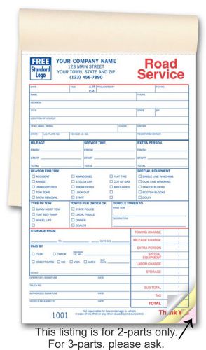 (20) towing invoice books - road service books - 1,000 2-part forms #2525-2 for sale