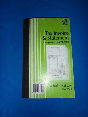Tax Invoice and Statement Book Copymate Olympic 50 leaf Triplicate No. 725