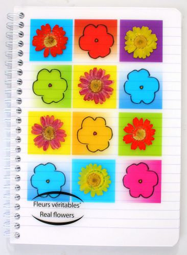 1 Clairefontaine Pop Art Flowers Wirebound Notebook, 5.8&#034; x 8.25&#034;, Lined