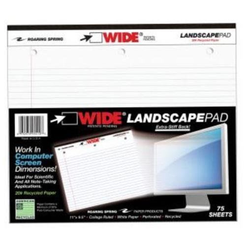 Roaring Spring 95510 Landscape Format Writing Pad, College Ruled, 11 X 9-1/2,
