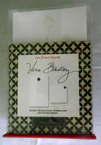 VERA BRADLEY &#034;ON THAT NOTE&#034;  Loose sheets, sticky notes &amp; pen - NEW