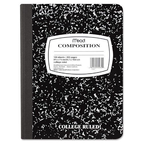 Mead square deal composition book - 7.50&#034; x 9.75&#034; - 1 each - black paper (09932) for sale