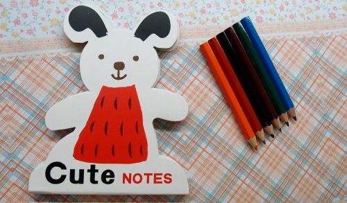 1X Dog Color Paper Memo Notes Scratch Pad Doodle Message Pocket Book Stationery