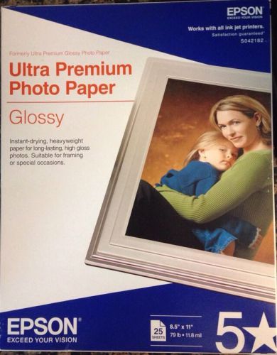 Epson Ultra Premium Photo Paper - Letter - 8.5  x 11  - Glossy - 25 Sheets