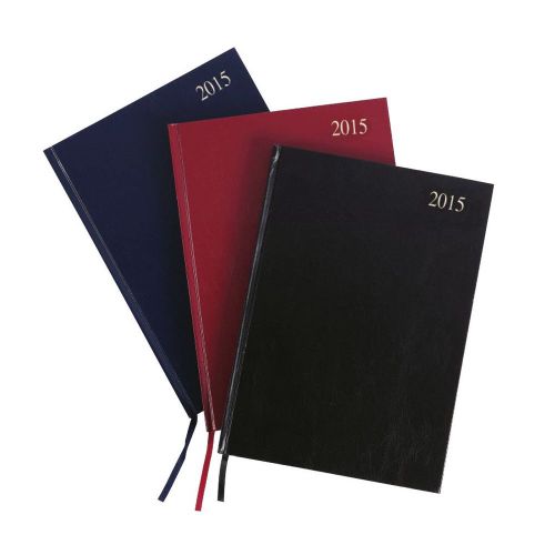 A5 Black 2 Days Per Page 2015 Diary - Organiser Year Planner Desk