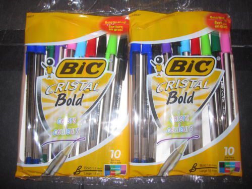 Bic Cristal Bold Colors 2-10 pack assorted color ball point style pens