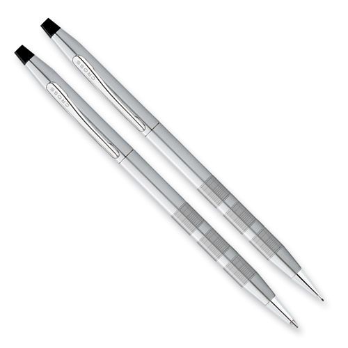Classic Century Satin Chrome Ball-point Pen and Pencil Set