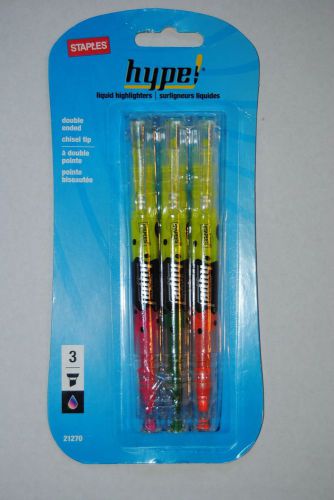 Staples Hype Double Ended Chisel Tip Liquid 2 Colors in 1 Highlighter - 21270
