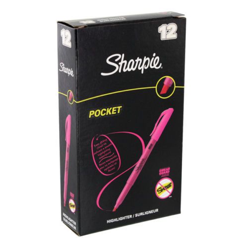 Sharpie accent pocket highlighter, chisel tip, fluorescent pink ink, 6 dozen for sale