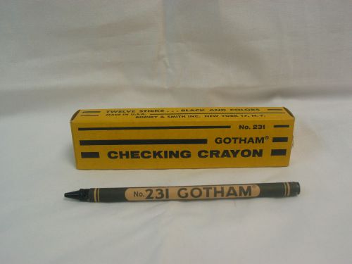 Checking Crayon, Black. Box of 12. Gotham No. 231
