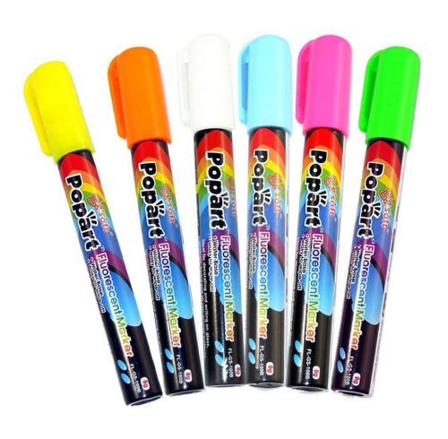 NEW Fluorescent Marker Pen 6 Colors/set for LED Writing Menu Board