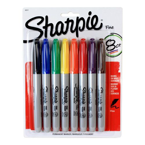 Sharpie, Permanent Marker, Assorted Colors - 8 ea