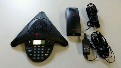 Polycom SoundStation 2 Direct Connect Conference Phone 2201-17120-601 w/ adapter