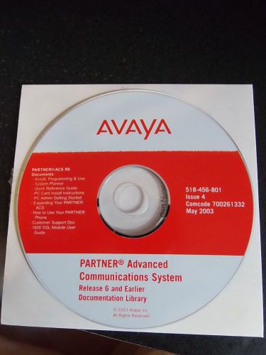 AVAYA PARTNER Advanced Commications System Release 6 Documentaion Library