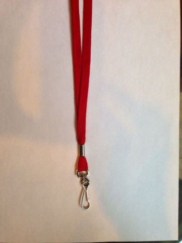 50 red flat neck strap lanyard id badge holder metal swivel j hook for sale