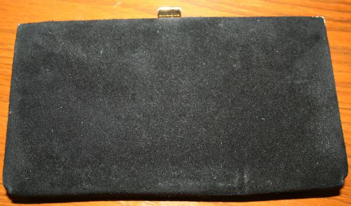 Vintage black suede leather clutch, Shirl Miller LTD, Made in USA, RARE 1950s!